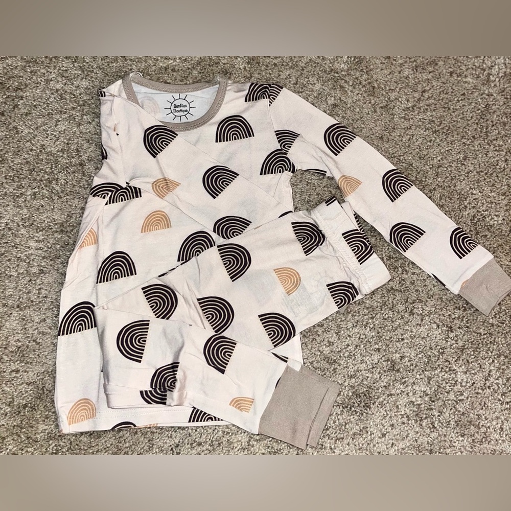 2 piece bamboo pajama set- boho rainbow
